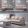 Picture of CLOVER Steel / Wood Frame  Reversible sectional with Storage Ottoman  in Beige