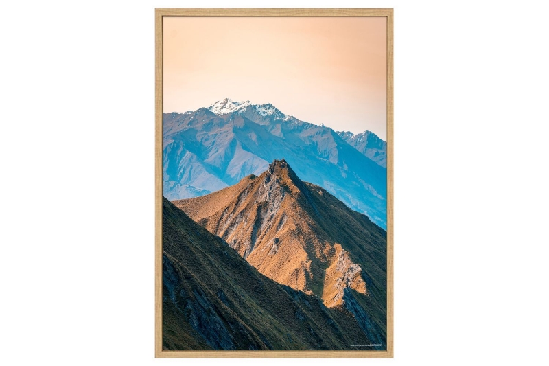 Picture of ROYS PEAK Wanaka New Zealand- Wood Color Framed Canvas Print Wall Art (125cm x 100cm)