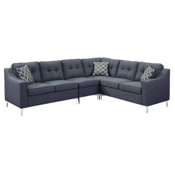 Picture of KAYLA  Modern Mid-century Grey Linen  Sectional - Dark Grey