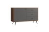 Picture of RIO 118 1-Door 3-Drawer Sideboard/Buffet (Solid Lacquer with Real Dark Walnut Veneer)