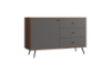 Picture of RIO 46.5" 1-Door 3-Drawer Sideboard/Buffet (Solid Lacquer with Real Dark Walnut Veneer)