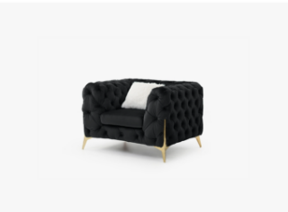 Picture of VIGO 3+2+1 Chesterfield Tufted Velvet Sofa Range (Black) - 1 Seater (Armchair)
