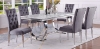 Picture of PHILIPE 71 Inches High Gloss Faux Marble Dining Table with Six Chairs Set