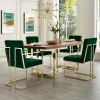 Picture of EVAN Button Tufted Velvet Chair with Arms (Hunter Green/Gold)
