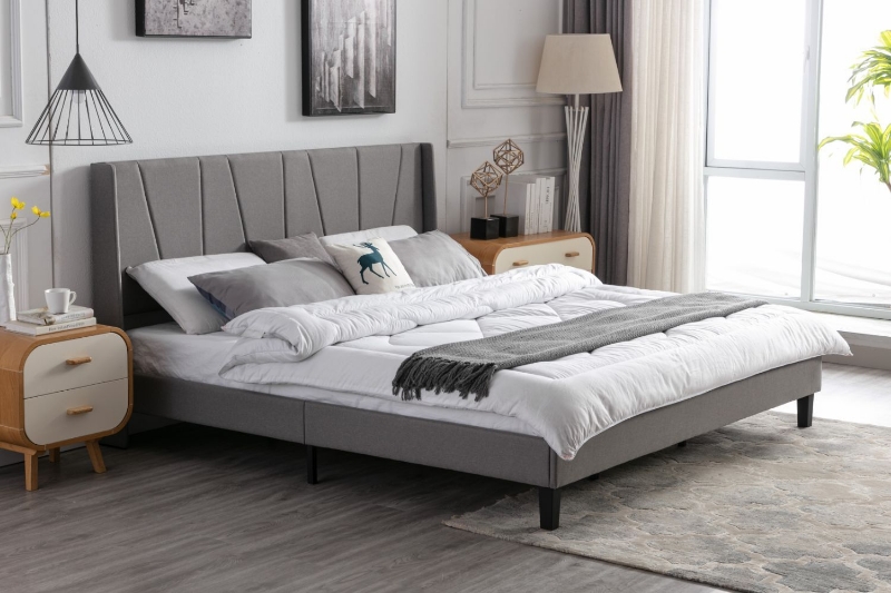 Picture of ALASKA Fabric Bed Frame in Single/ Double/Queen/King Size (Grey)