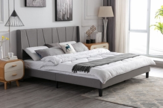 Picture of ALASKA Fabric Bed Frame (Grey) - Eastern King Size