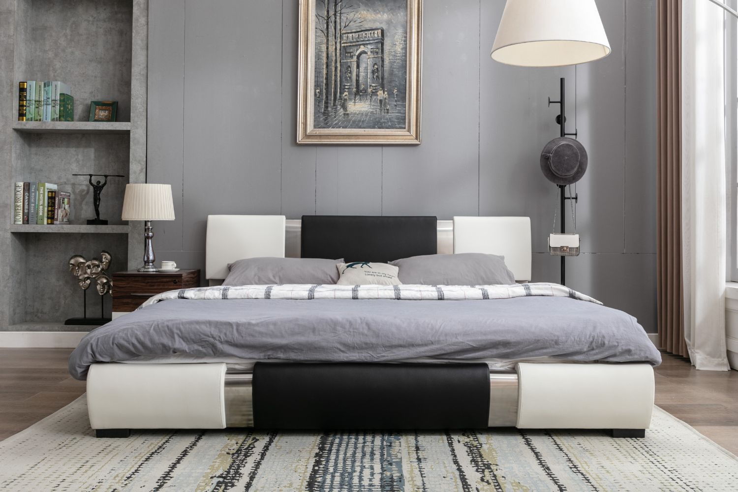 VANCOUVER Bed Frame (Black & White) Queen SizeiFurnitureThe largest