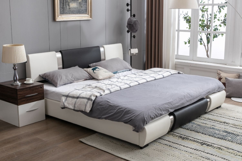 Picture of VANCOUVER Vinyl Bed Frame (Black & White) - Eastern King Size