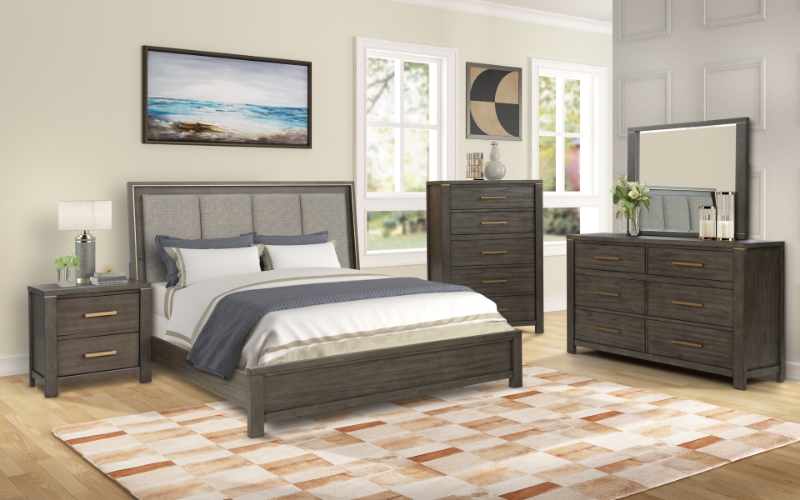 Picture of NATALIE 5PC Bedroom Combo Set in Queen/King Size (Weathered Grey)