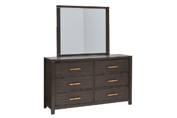 Picture of GLINDA 6-Drawer Dresser with Mirror (Grey)