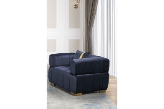 Picture of Vegas Chesterfield Velvet Sofa Range (Black) - 1 Seater (Armchair)