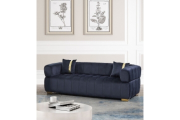 Picture of Vegas Chesterfield Velvet Sofa Range (Black) - 3 Seater (Sofa)