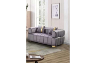 Picture of VEGAS Chesterfield Velvet Sofa Range (Grey) - 2 Seater (Loveseat)