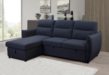Picture of LIAM Fabric Pull-Out Reversible Sofa Bed with Storage (Navy Blue)