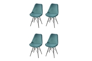 Picture of LUCA Velvet Dining Chair (Green) - Set of 4 