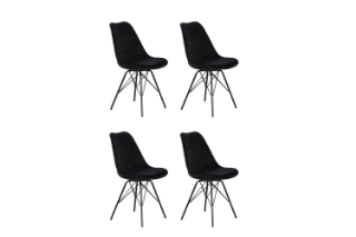 Picture of LUCA Velvet Dining Chair (Black) - Set of 4