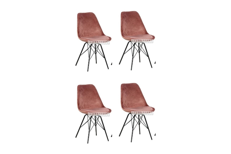 Picture of LUCA Velvet Dining Chair (Pink) - Set of 4