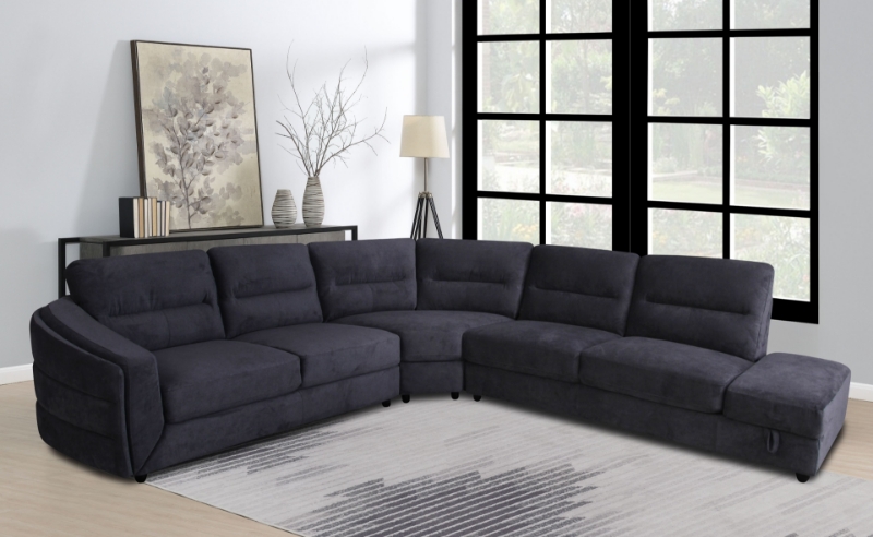 Picture of EDGEWOOD 3PC Sectional Sofa (Charcoal) - Right Side Facing Chaise 