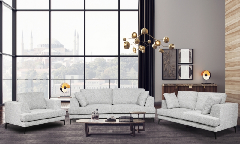 Picture of MARTINI Fabric Sofa Range (Sandstone) - Armchair + Loveseat + Sofa Set