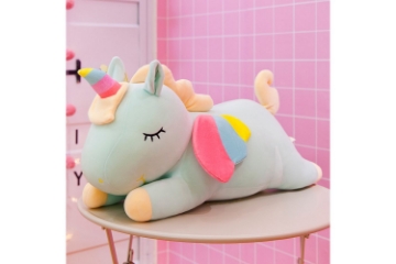 Picture of  RAINBOW Style Unicorn Plush Cushion (Green)