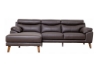 Picture of ANVIL 100% Leather Sectional Sofa  (Dark Brown) - Chaise Facing Left