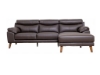 Picture of ANVIL 100% Leather Sectional Sofa  (Dark Brown) - Chaise Facing Right