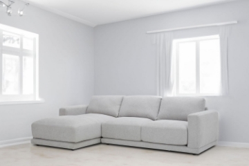 Picture of HUGO Feather-Filled Fabric Sectional Sofa *Dust, Water & Oil Resistant  (Light Grey)