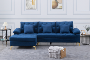 Picture of GOLDSTONE Velvet Sectional Sofa (Blue)