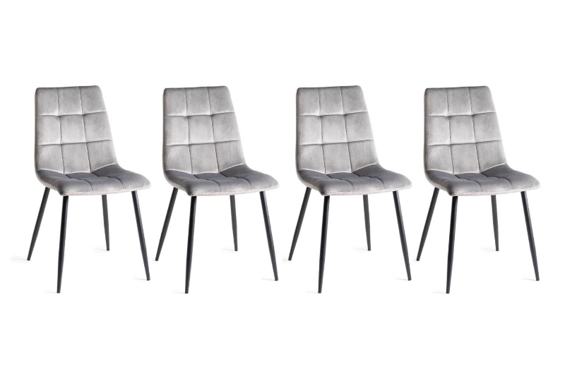 Picture of BENTLEY Velvet Dining Chair (Grey) - 4 Chairs in 1 Carton