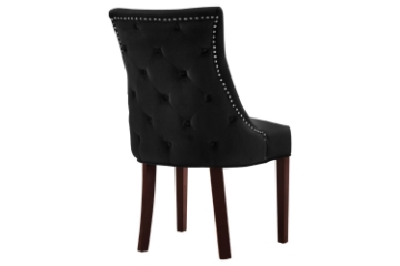 Picture of FRANKLIN Velvet Dining Chair with Solid Rubber Wood Legs (Black) - Single