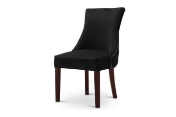 Picture of FRANKLIN Velvet Dining Chair with Solid Rubber Wood Legs (Black) - Single