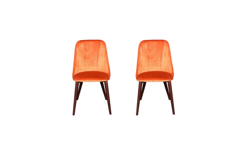 Picture of SOLACE Velvet Dining Chair (Orange)- 2 Chairs in 1 Carton