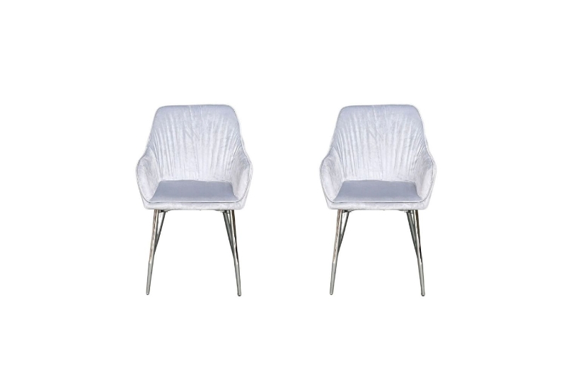 Picture of OPULENT Velvet Dining Chair (Silver) - 2 chairs in 1 Carton