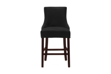 Picture of FRANKLIN Velvet Counter Chair Solid Rubber Wood Legs (Black)