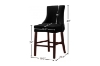 Picture of 【Pack of 2】FRANKLIN Velvet Counter Chair Solid Rubber Wood Legs (Black)