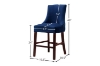 Picture of FRANKLIN Velvet Counter Chair Solid Rubber Wood Legs (Navy Blue)  - Single