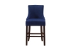 Picture of FRANKLIN Velvet Counter Chair Solid Rubber Wood Legs (Navy Blue)  - Single