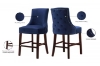 Picture of FRANKLIN Velvet Counter Chair Solid Rubber Wood Legs (Navy Blue)  - Single