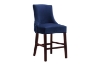 Picture of 【Pack of 2】FRANKLIN Velvet Counter Chair Solid Rubber Wood Legs (Navy Blue)