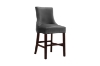 Picture of FRANKLIN Velvet Counter Chair Solid Rubber Wood Legs (Dark Grey) - Single