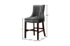 Picture of 【Pack of 2】FRANKLIN Velvet Counter Chair Solid Rubber Wood Legs (Dark Grey)