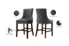 Picture of 【Pack of 2】FRANKLIN Velvet Counter Chair Solid Rubber Wood Legs (Dark Grey)