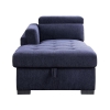 Picture of MARLOWE U-Shape Fabric Pull-Out Sectional Sofa Bed with Storage Ottoman (Blue) - Chaise Facing Right