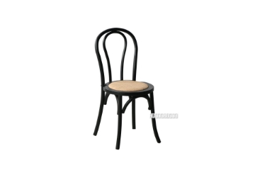 Picture of RAYMON Solid Beech Wood Dining Chair with Rattan Seat (Black)