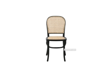 Picture of SYDNEE Solid Beech Wood Rattan Back and Seat Dining Chair (Black) 