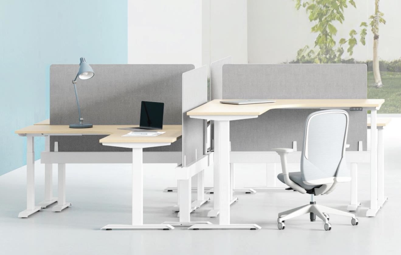 UP1 L SHAPE ADJUSTABLE DESK FRAME *WHITE OR BLACK-iFurniture-The ...