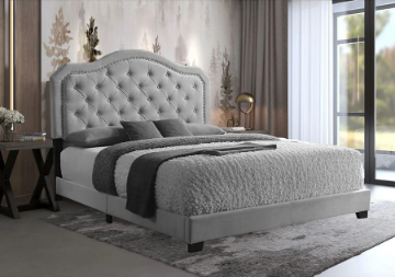 Picture of HELEN Velvet Bed Frame (Grey) - Eastern King