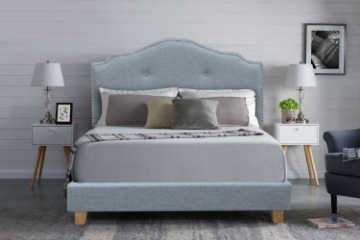 Picture of CROFT Upholstered Bed Frame in Queen/King Size (Grey)