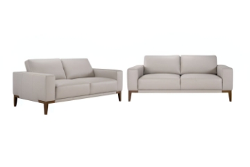 Picture of BAYWOOD 100% Genuine Leather Sofa Range (Light Grey) - Loveseat+Sofa Set