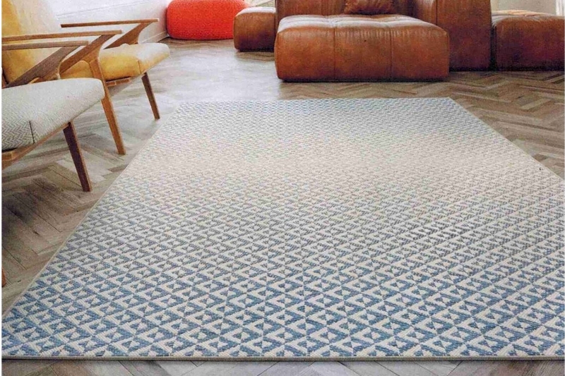 Picture of PRISMA 31.5"/47.2"/78.7" Indoor/Outdoor Rug - Made in Belgium (Arrows Denim)